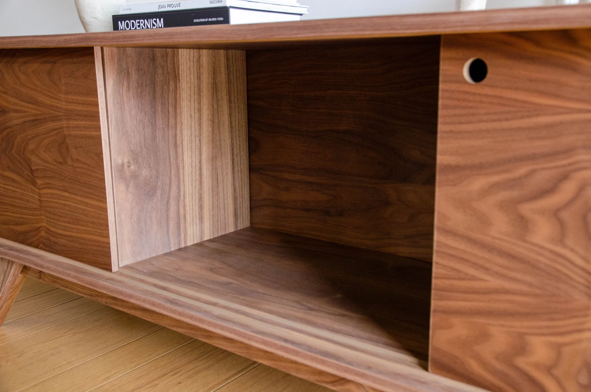 Mid Century Modern Walnut Record Player Stand