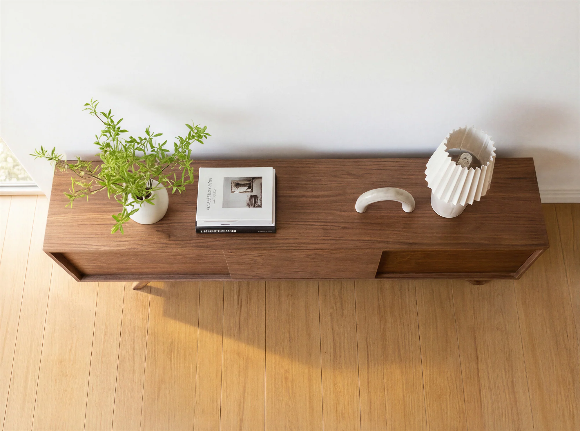 Mid Century Modern Walnut Record Player Stand