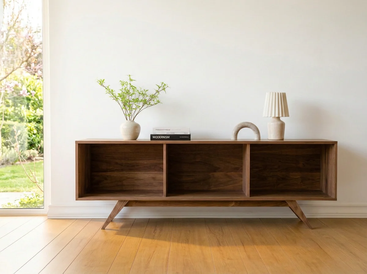 Mid Century Modern Walnut Record Player Stand