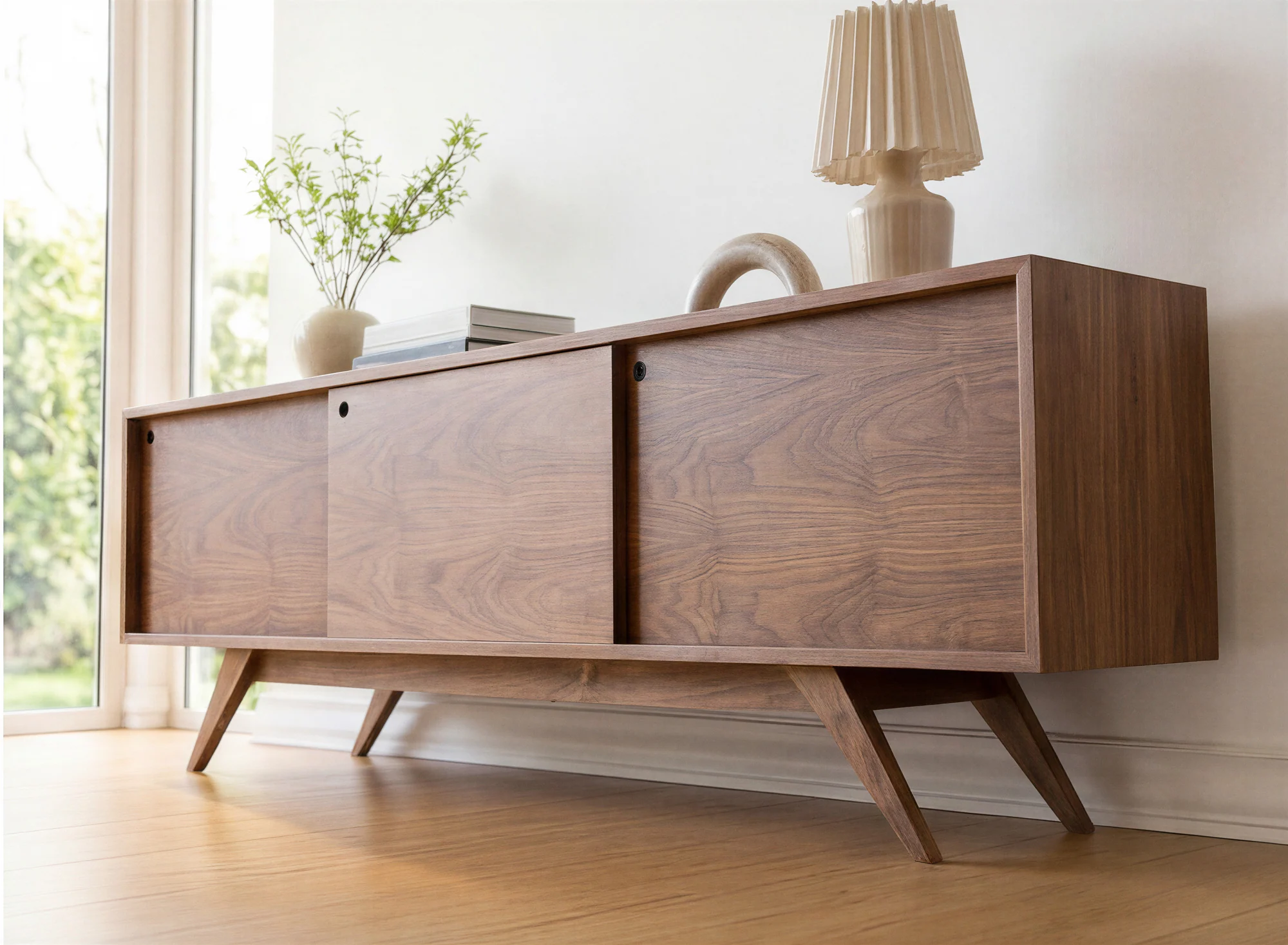 Mid Century Modern Walnut Record Player Stand