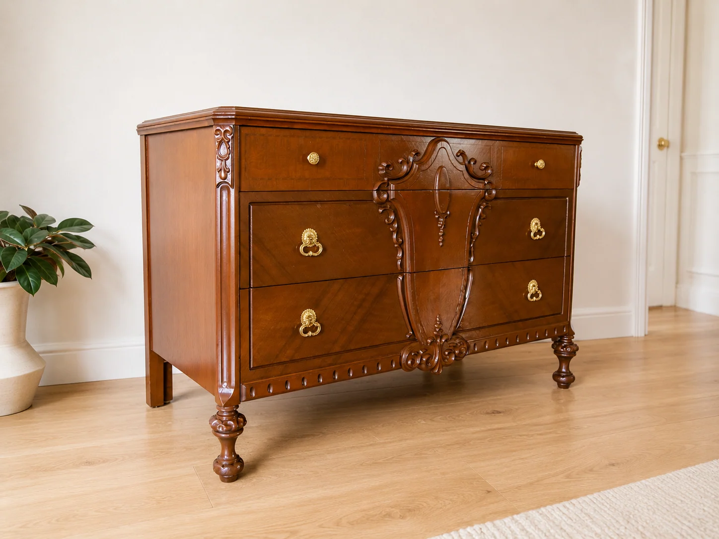 1800’s Restored Vintage Walnut 3 Drawer Dresser by Williamson Furniture Co.