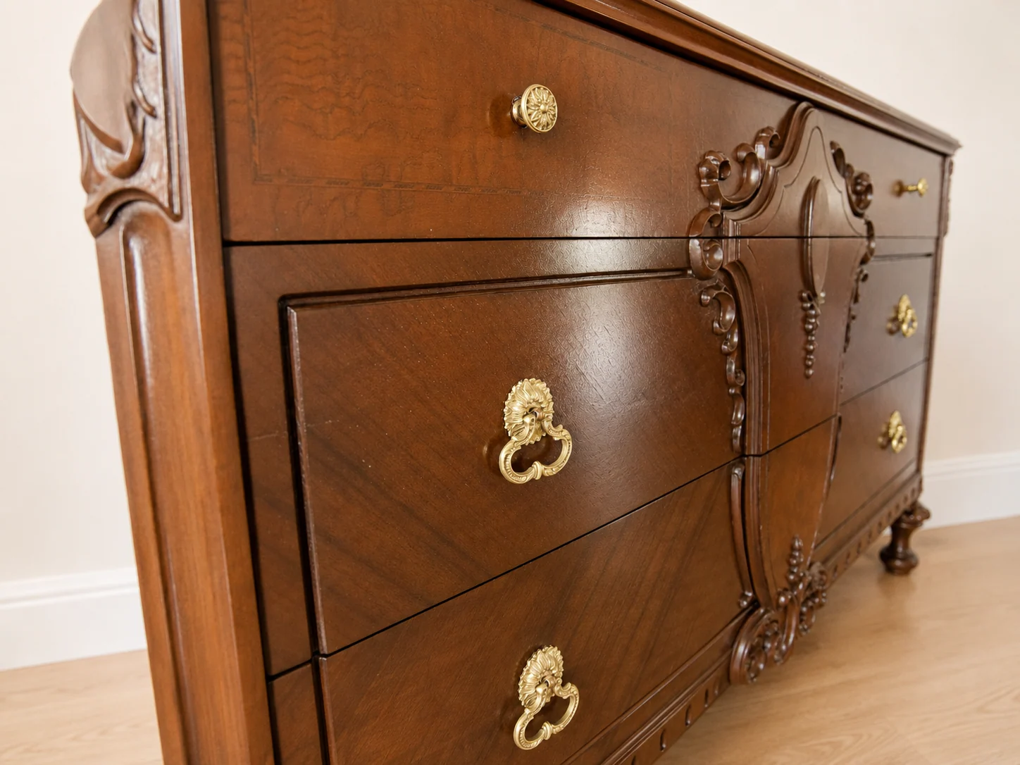 1800’s Restored Vintage Walnut 3 Drawer Dresser by Williamson Furniture Co.