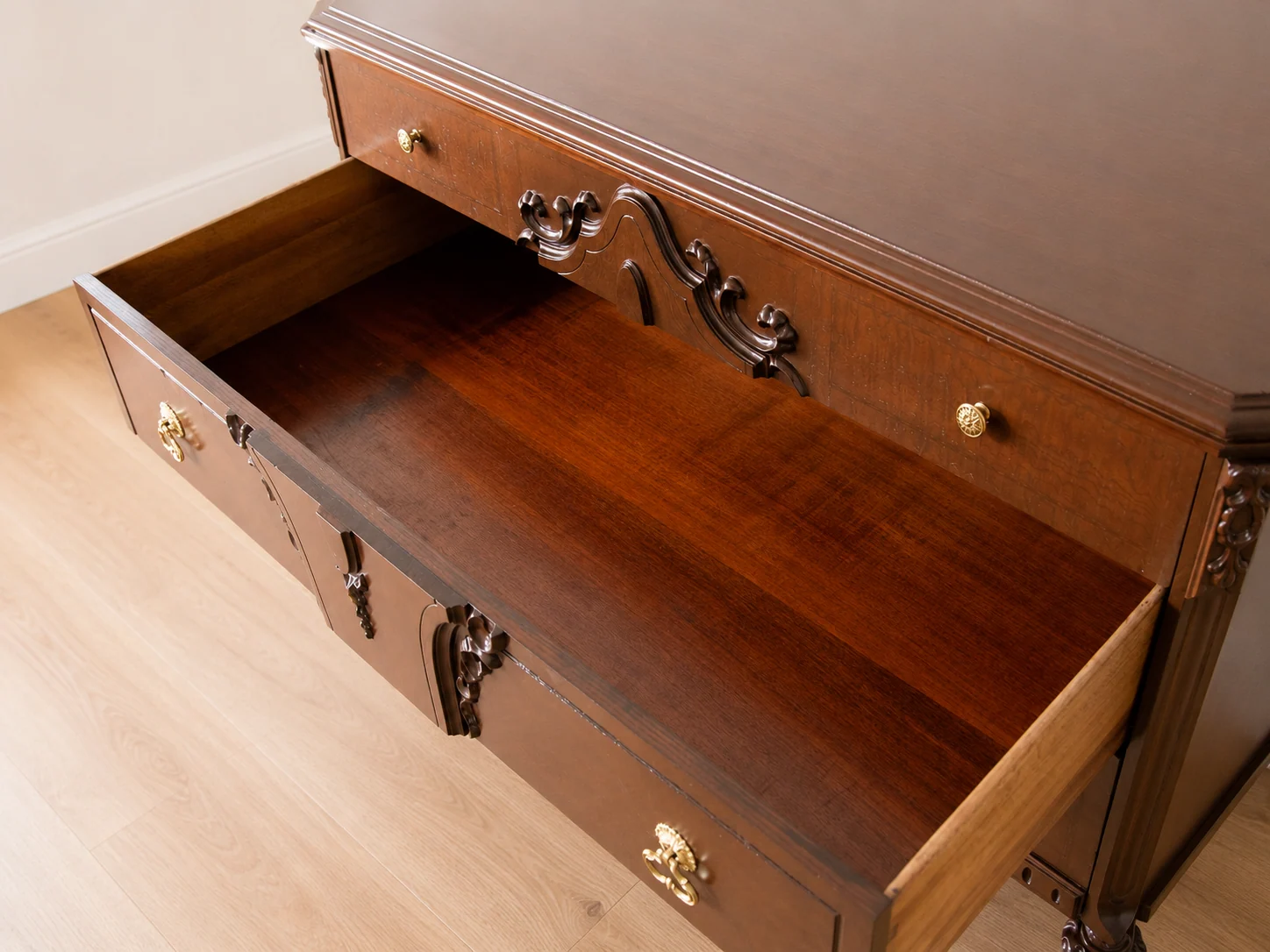 1800’s Restored Vintage Walnut 3 Drawer Dresser by Williamson Furniture Co.