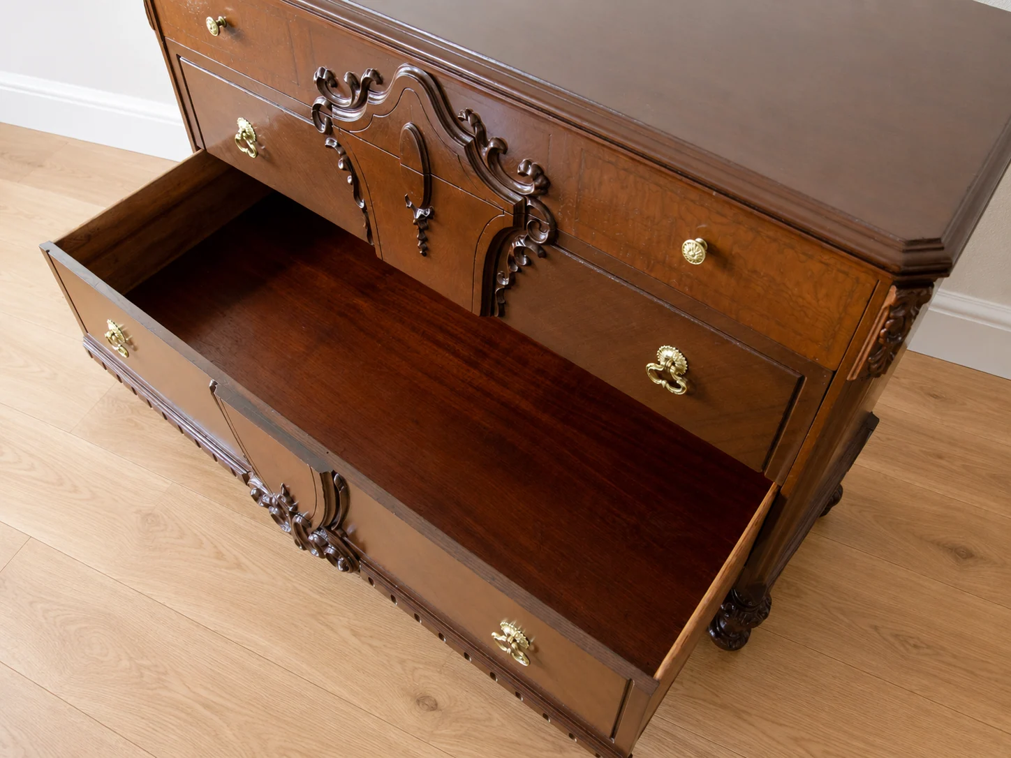 1800’s Restored Vintage Walnut 3 Drawer Dresser by Williamson Furniture Co.